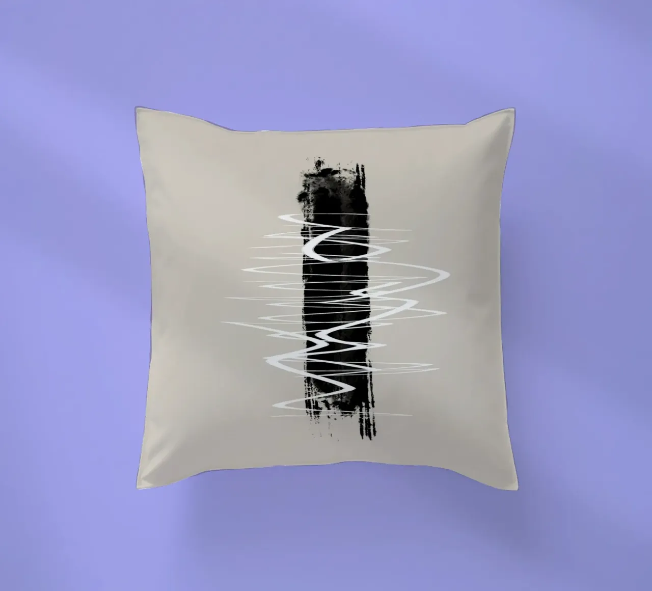 Modern abstract of lines and brush strokes in earth tones cuscino da Imaginative