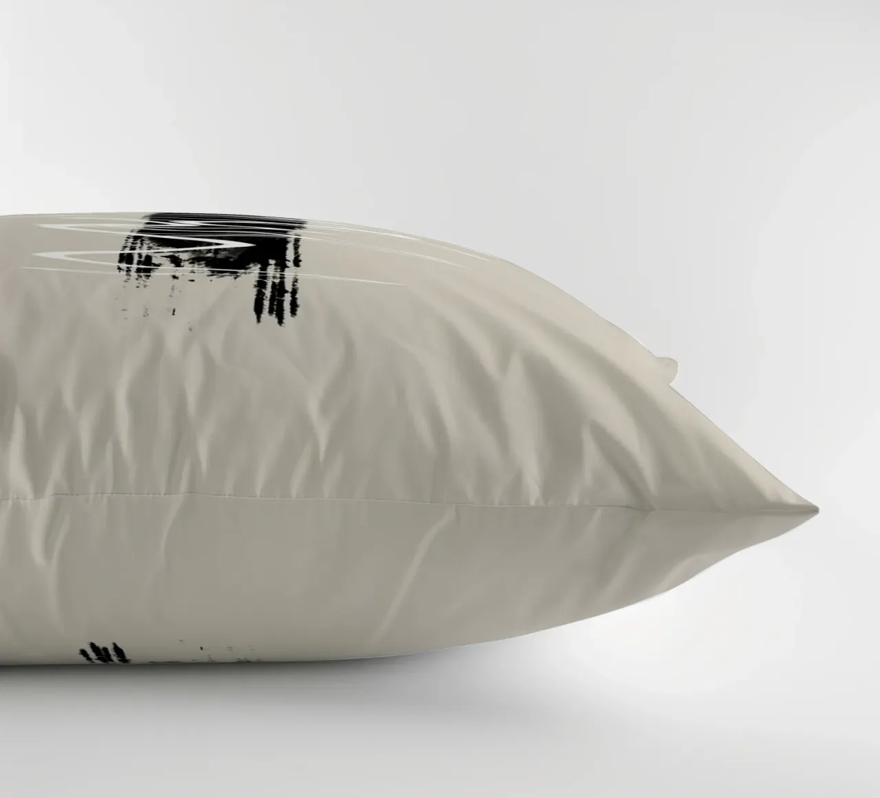 Modern abstract of lines and brush strokes in earth tones cuscino da Imaginative