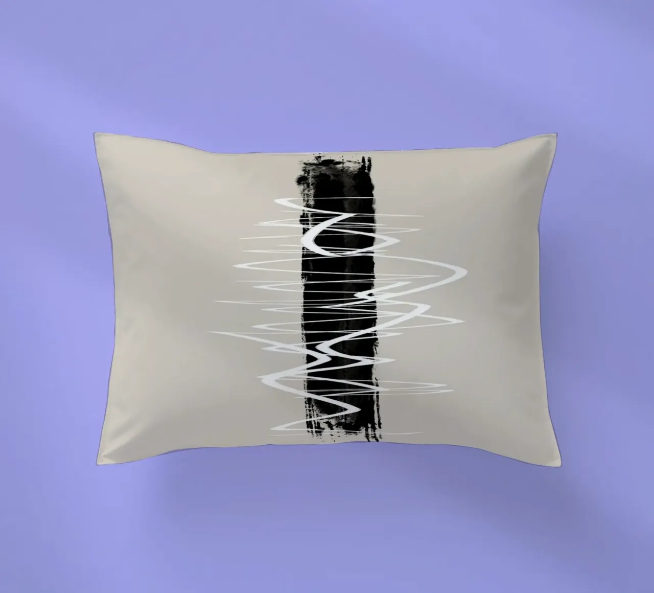 Modern abstract of lines and brush strokes in earth tones cuscino da Imaginative