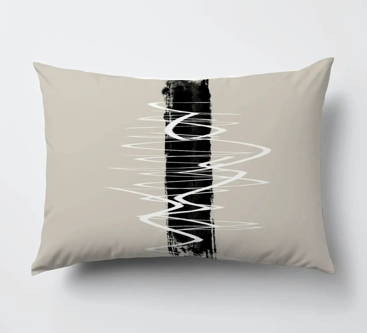 Modern abstract of lines and brush strokes in earth tones cuscino da Imaginative