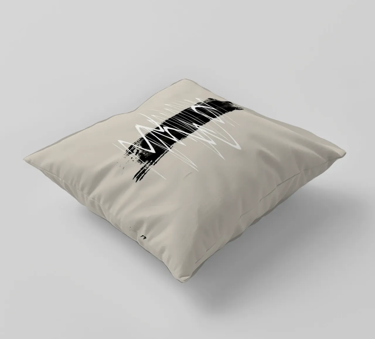 Modern abstract of lines and brush strokes in earth tones cuscino da Imaginative