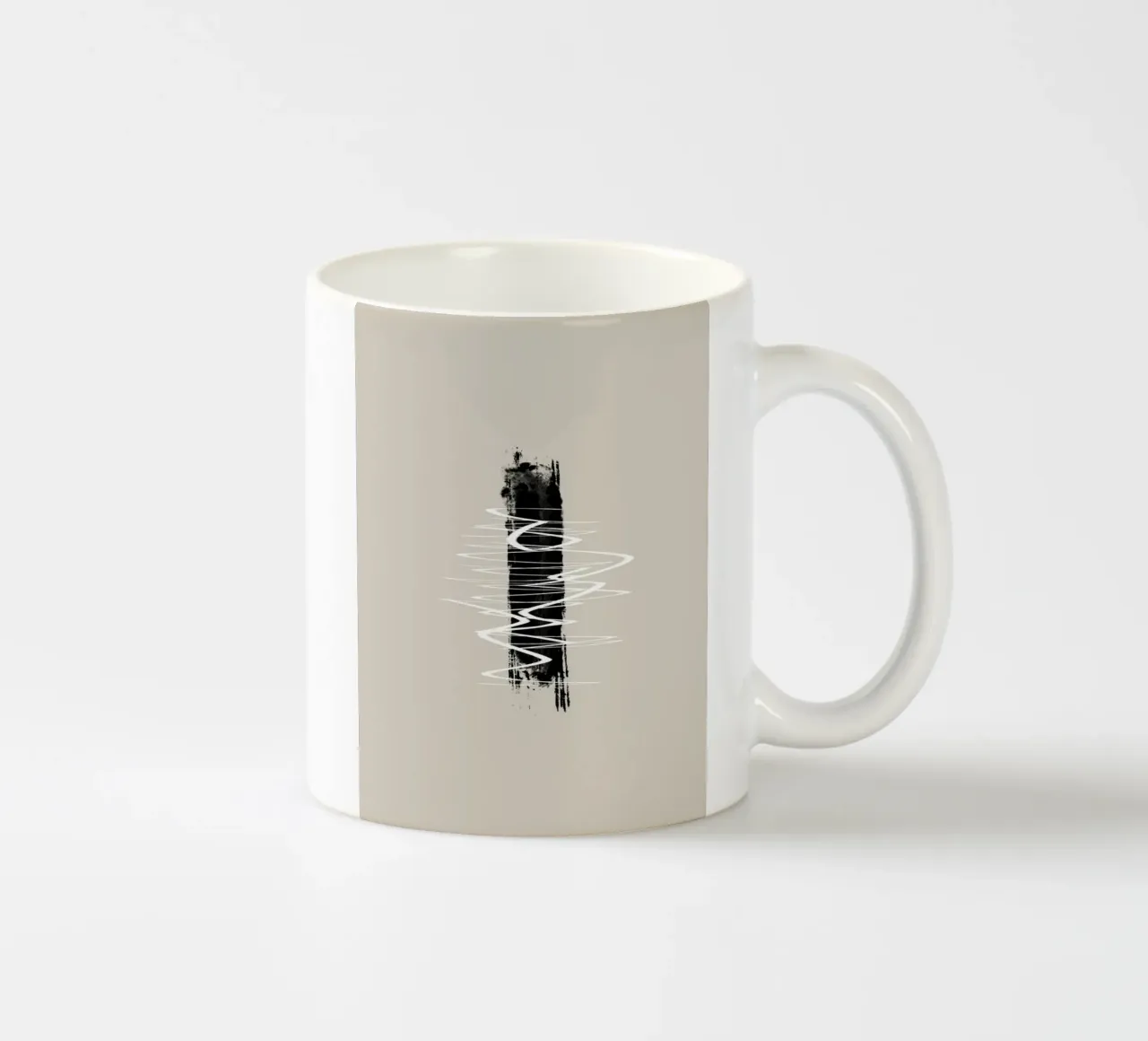 Modern abstract of lines and brush strokes in earth tones mug en céramique de Imaginative