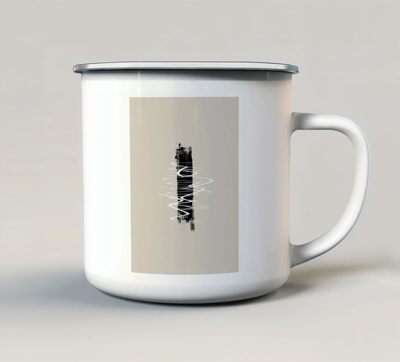 Modern abstract of lines and brush strokes in earth tones tazza in smalto da Imaginative
