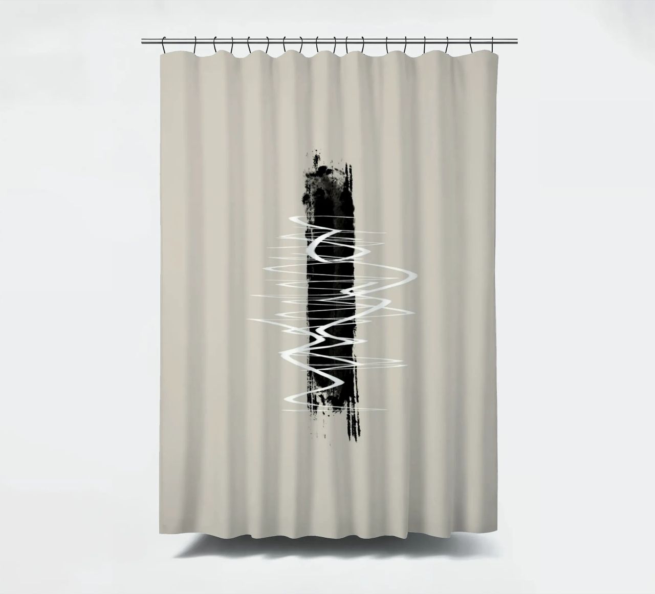 Modern abstract of lines and brush strokes in earth tones tenda da doccia da Imaginative
