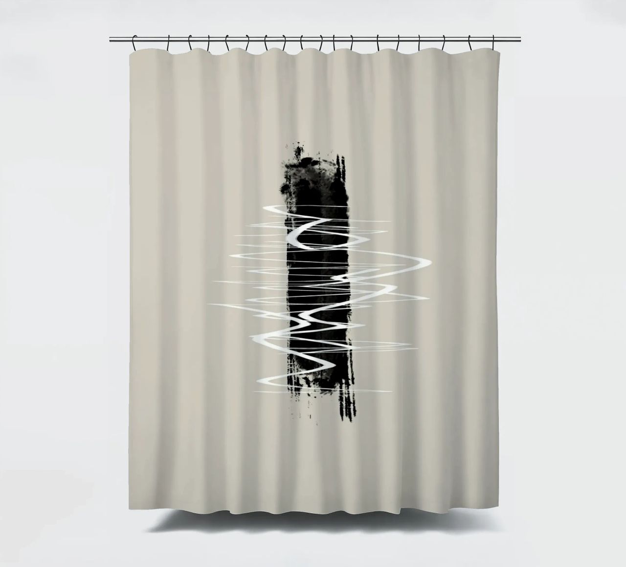 Modern abstract of lines and brush strokes in earth tones tenda da doccia da Imaginative