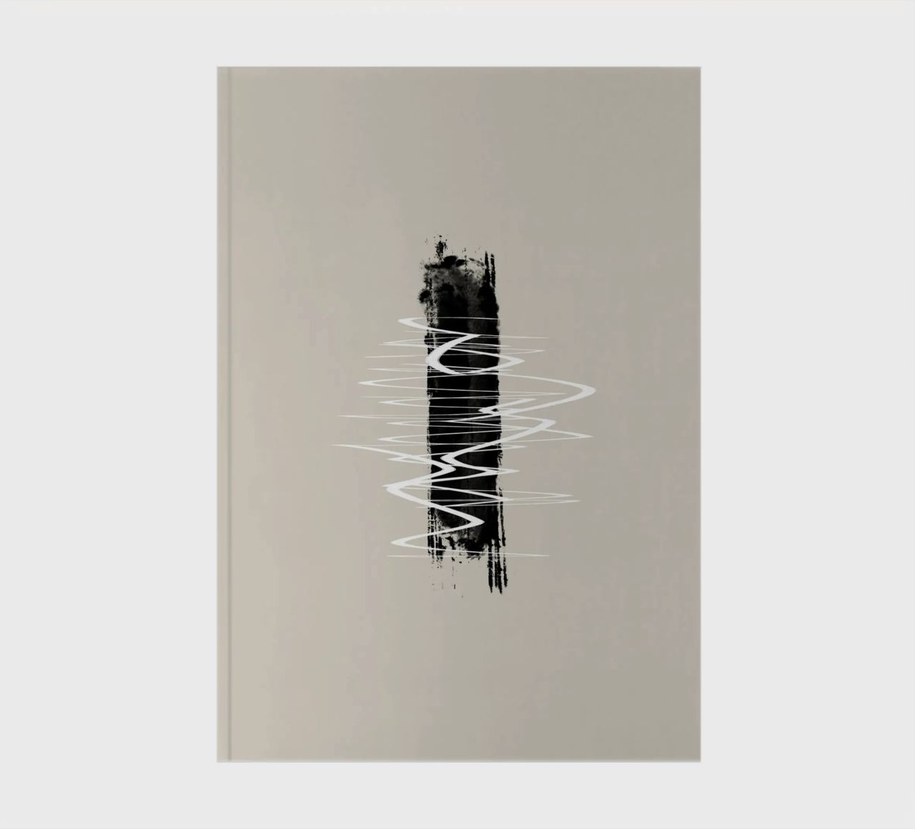 Modern abstract of lines and brush strokes in earth tones notebook by Imaginative