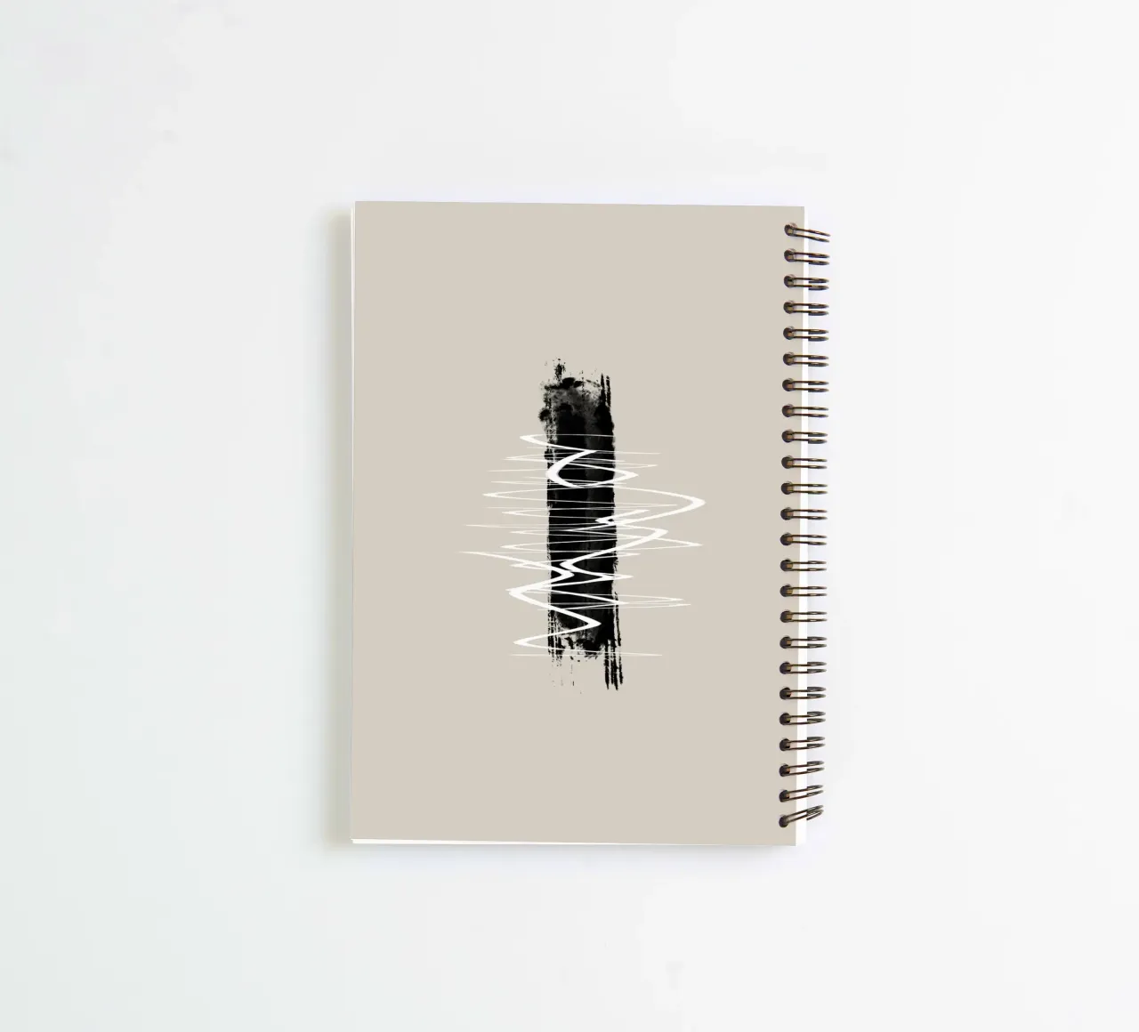 Modern abstract of lines and brush strokes in earth tones spiral notebook by Imaginative