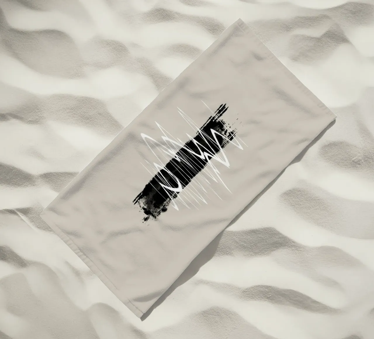 Modern abstract of lines and brush strokes in earth tones telo mare da Imaginative