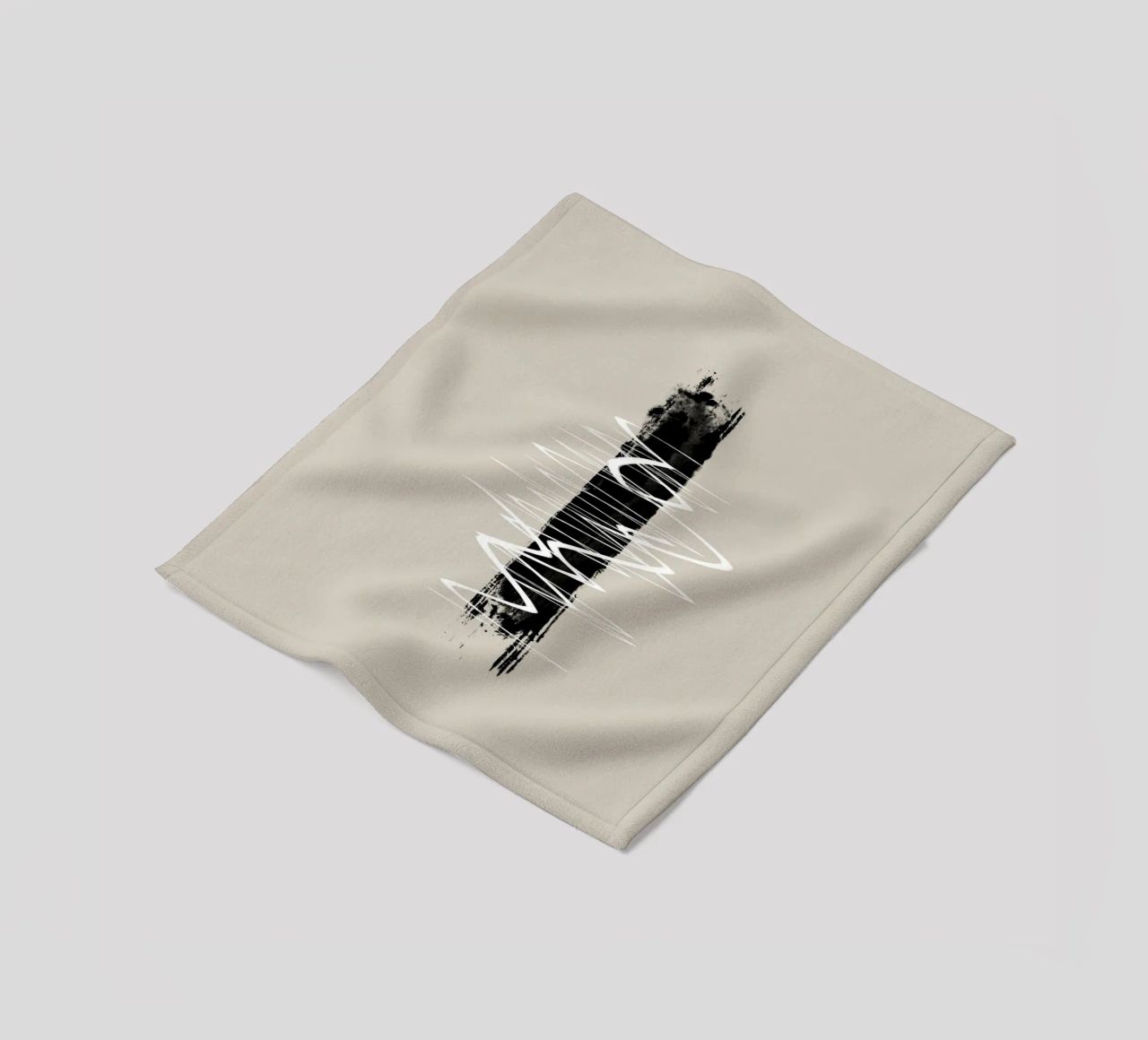 Modern abstract of lines and brush strokes in earth tones coperta in pile da Imaginative