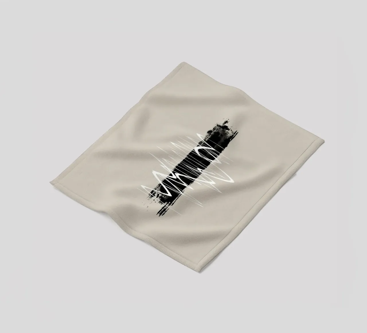 Modern abstract of lines and brush strokes in earth tones coperta in pile da Imaginative