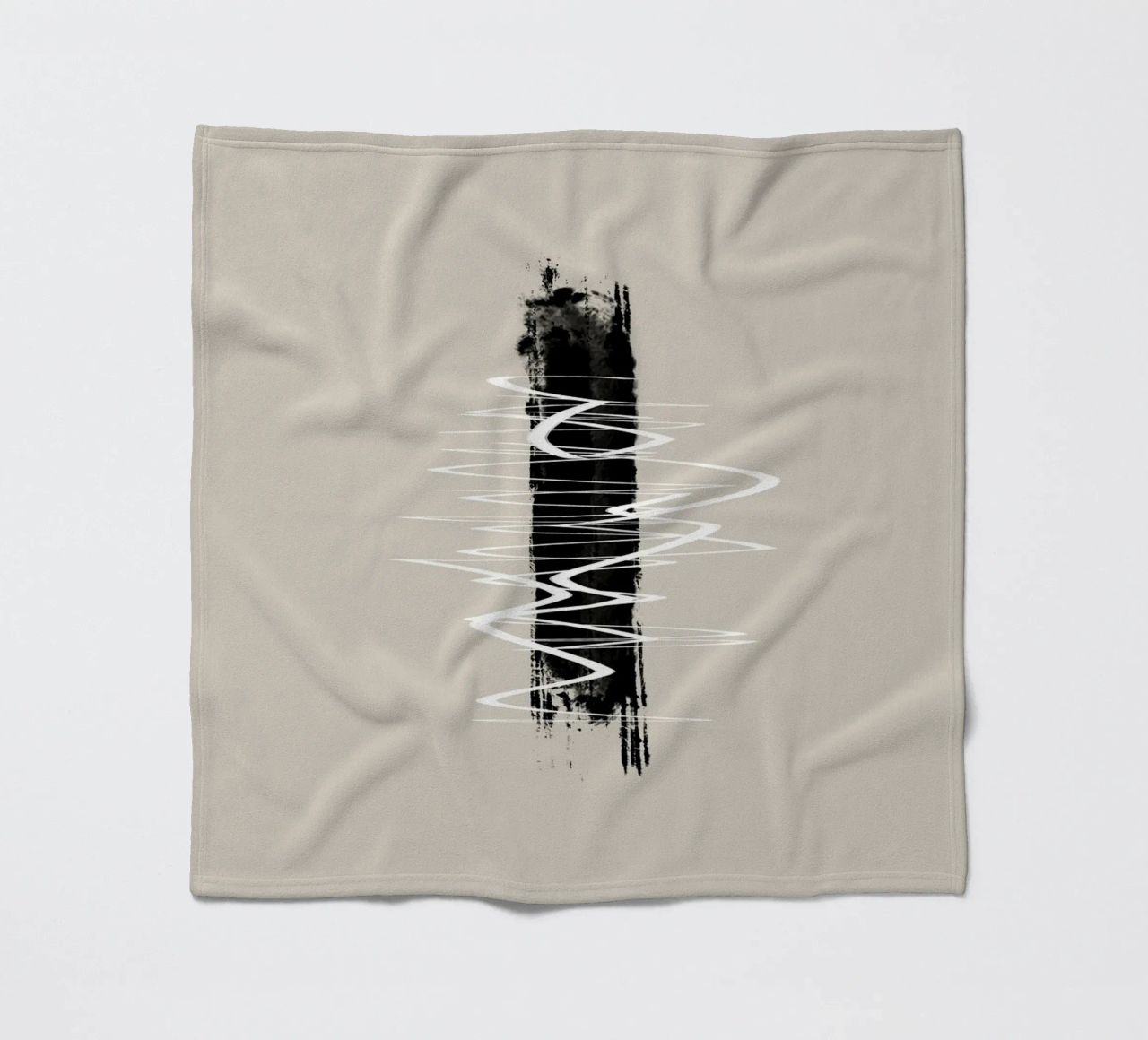 Modern abstract of lines and brush strokes in earth tones coperta in pile da Imaginative