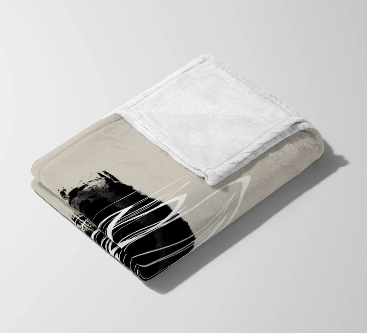 Modern abstract of lines and brush strokes in earth tones coperta in pile da Imaginative