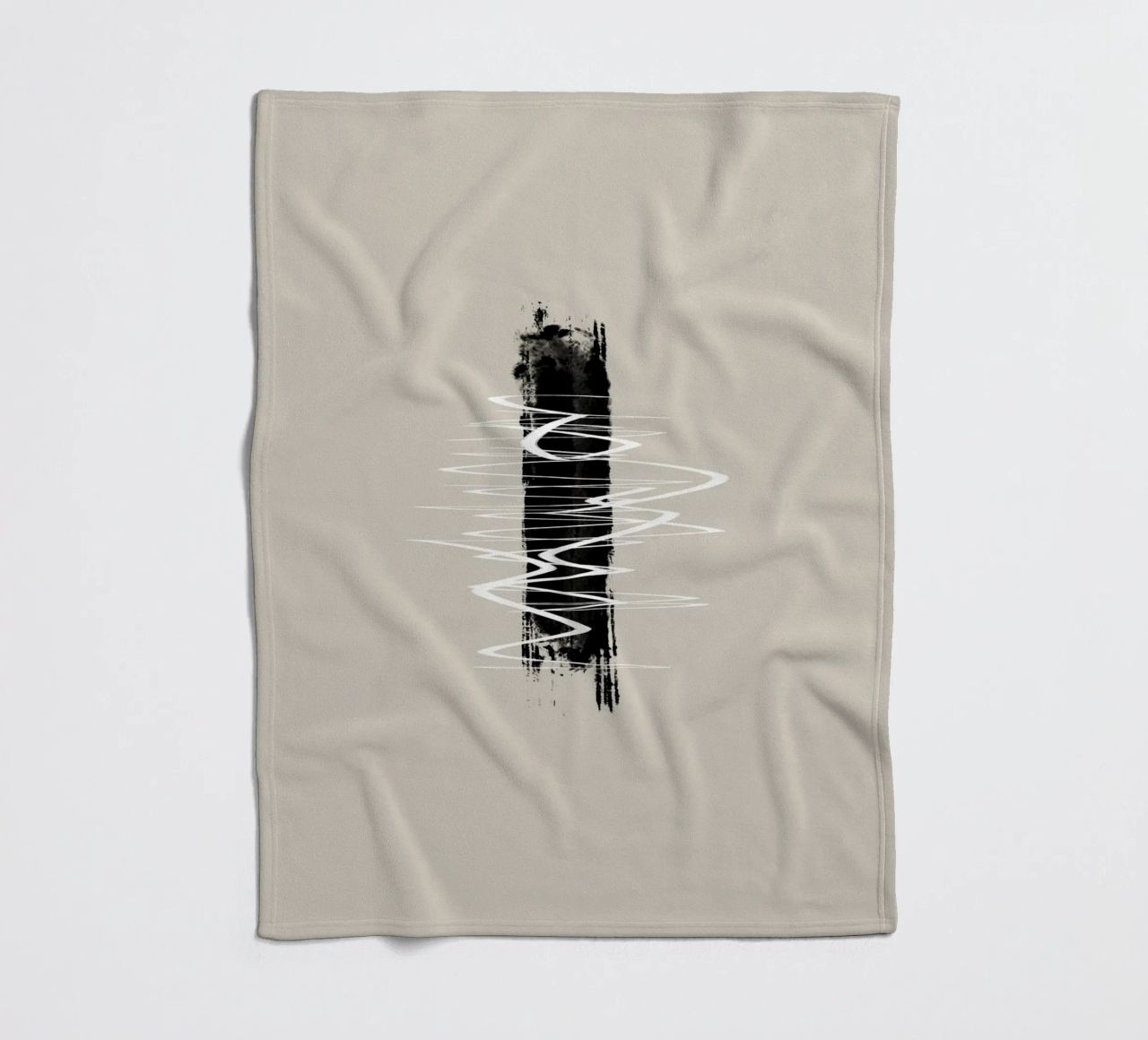 Modern abstract of lines and brush strokes in earth tones coperta in pile da Imaginative
