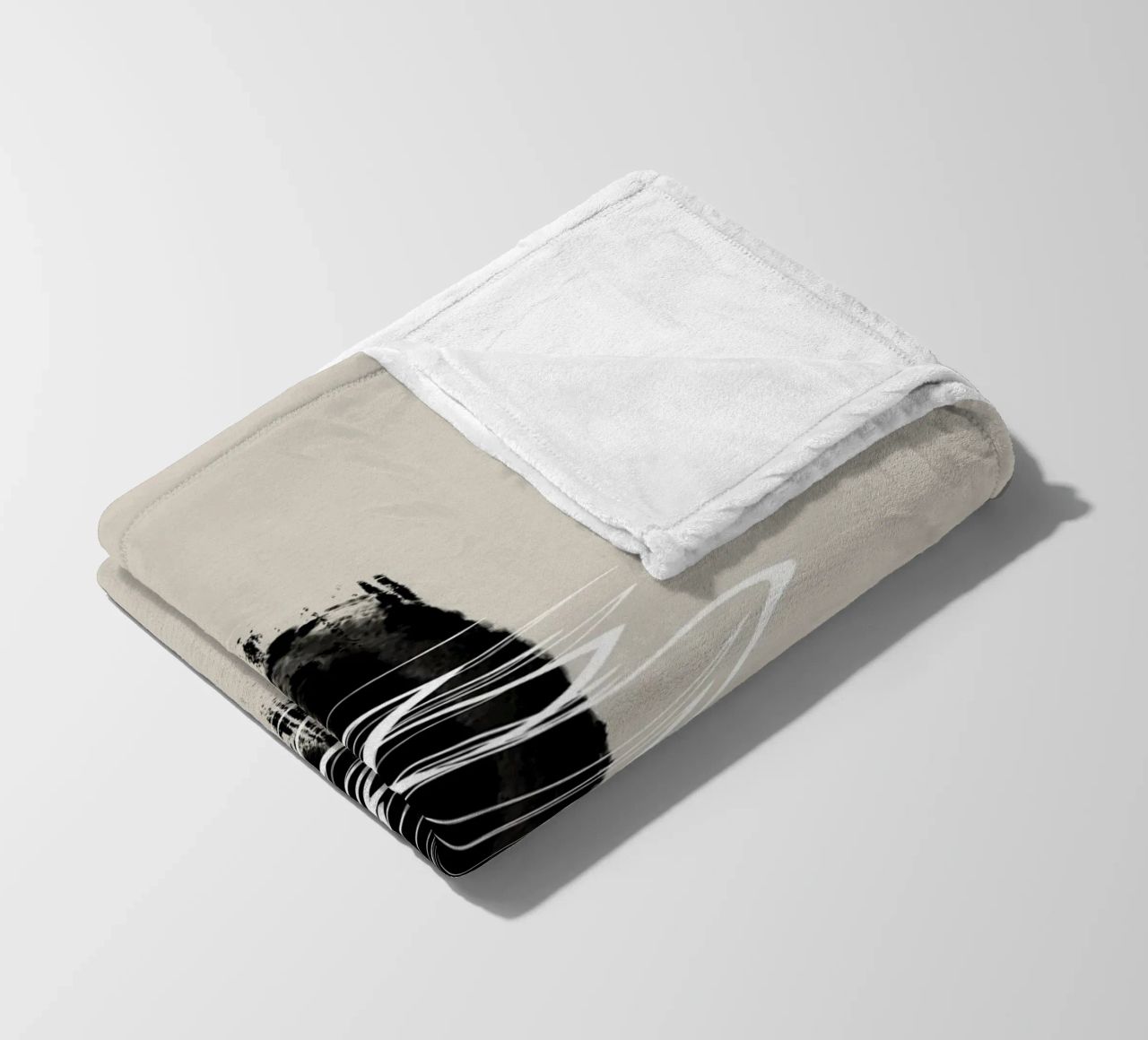 Modern abstract of lines and brush strokes in earth tones coperta in pile da Imaginative
