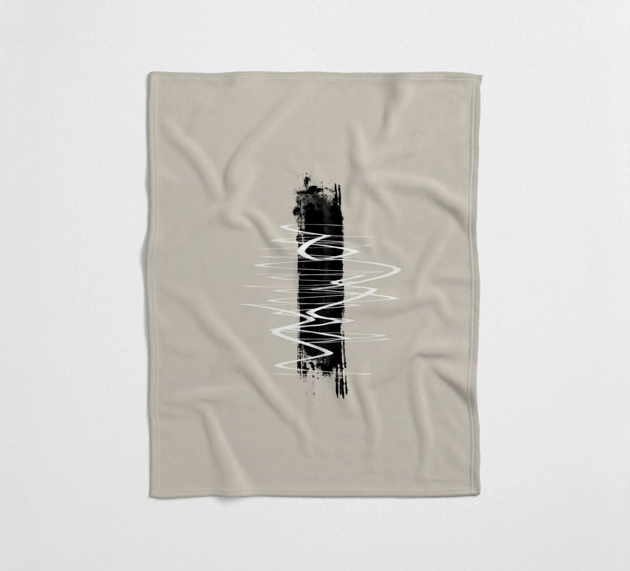 Modern abstract of lines and brush strokes in earth tones coperta in pile da Imaginative