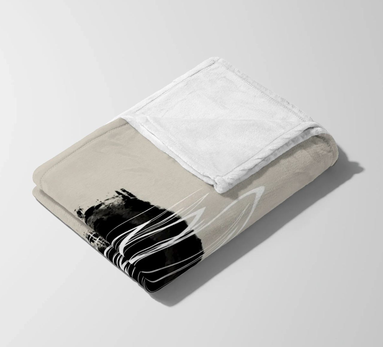 Modern abstract of lines and brush strokes in earth tones coperta in pile da Imaginative