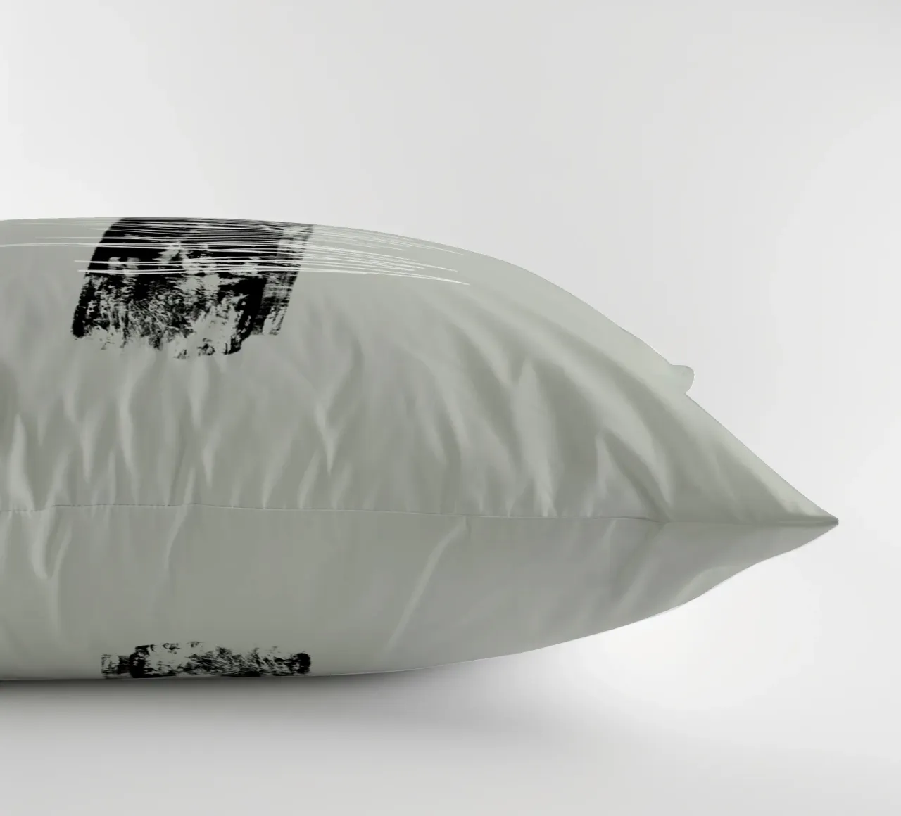 Modern abstract of lines and brush strokes in green cuscino da Imaginative