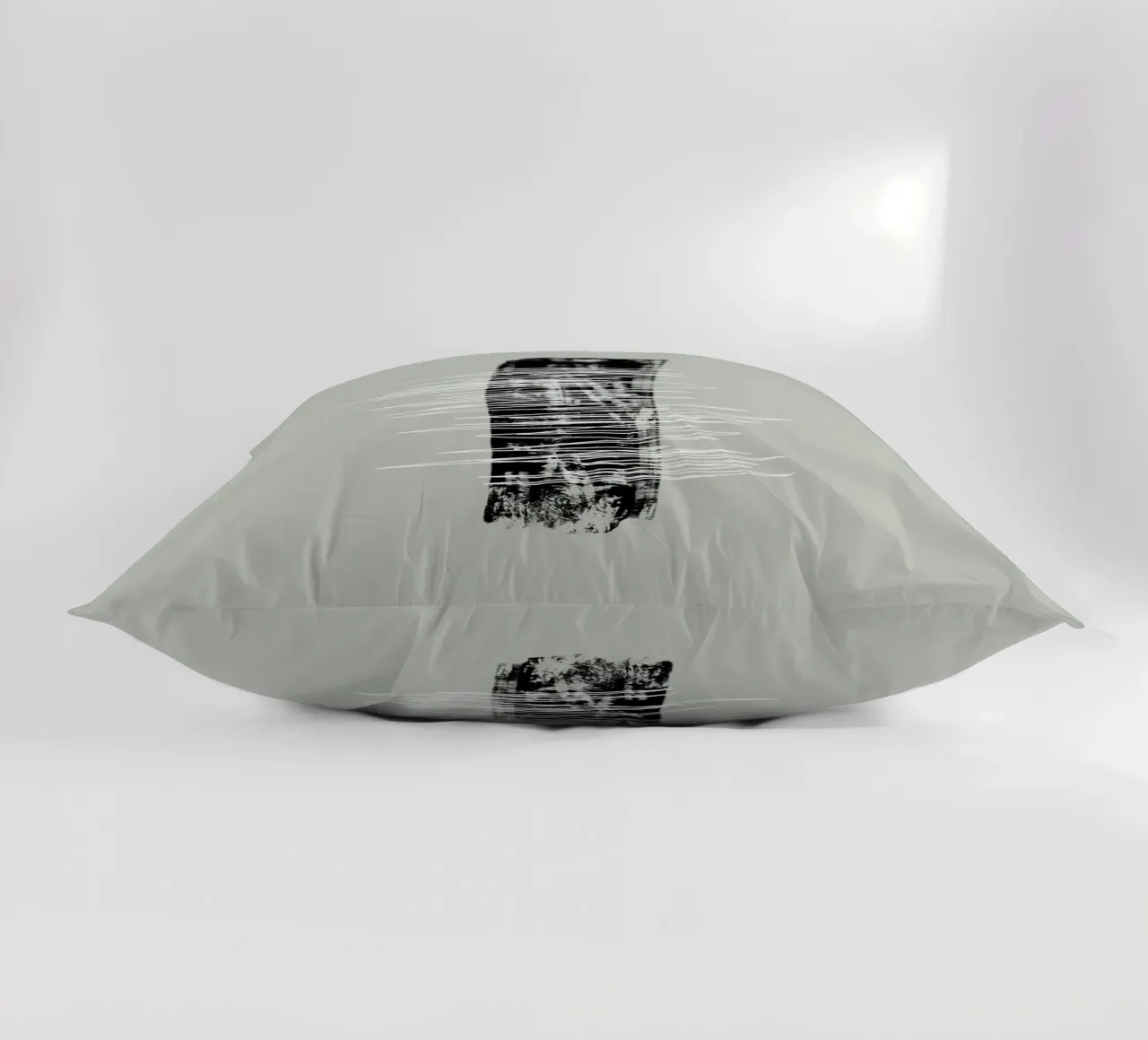 Modern abstract of lines and brush strokes in green cuscino da Imaginative