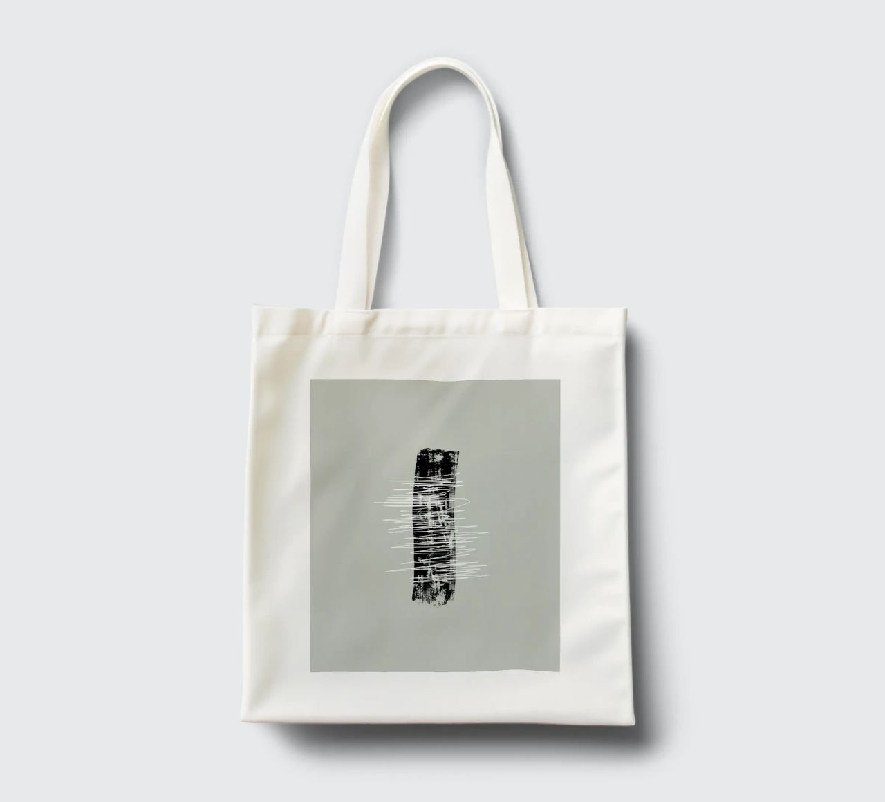 Modern abstract of lines and brush strokes in green borsa in juta da Imaginative