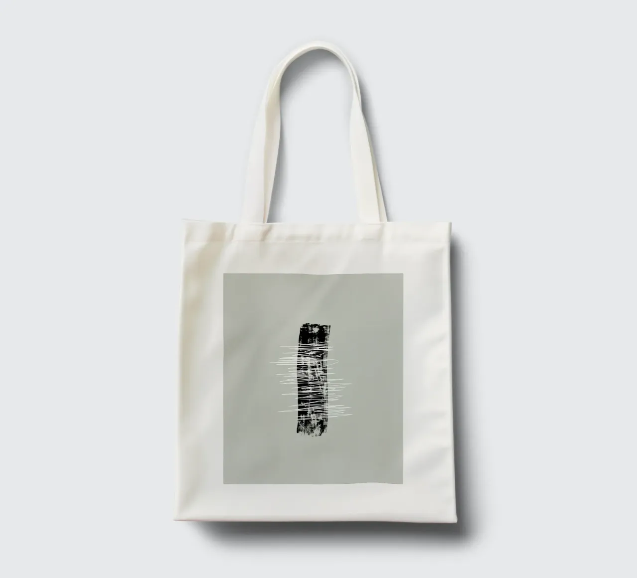 Modern abstract of lines and brush strokes in green borsa in juta da Imaginative