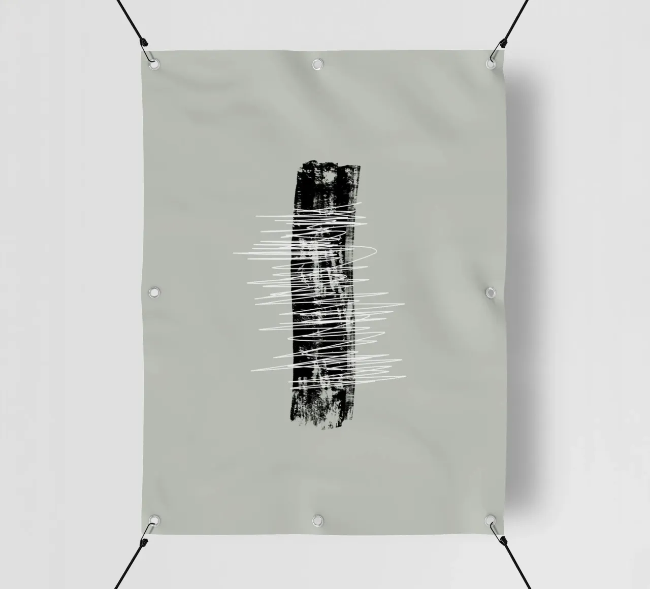 Modern abstract of lines and brush strokes in green telo in pvc da Imaginative