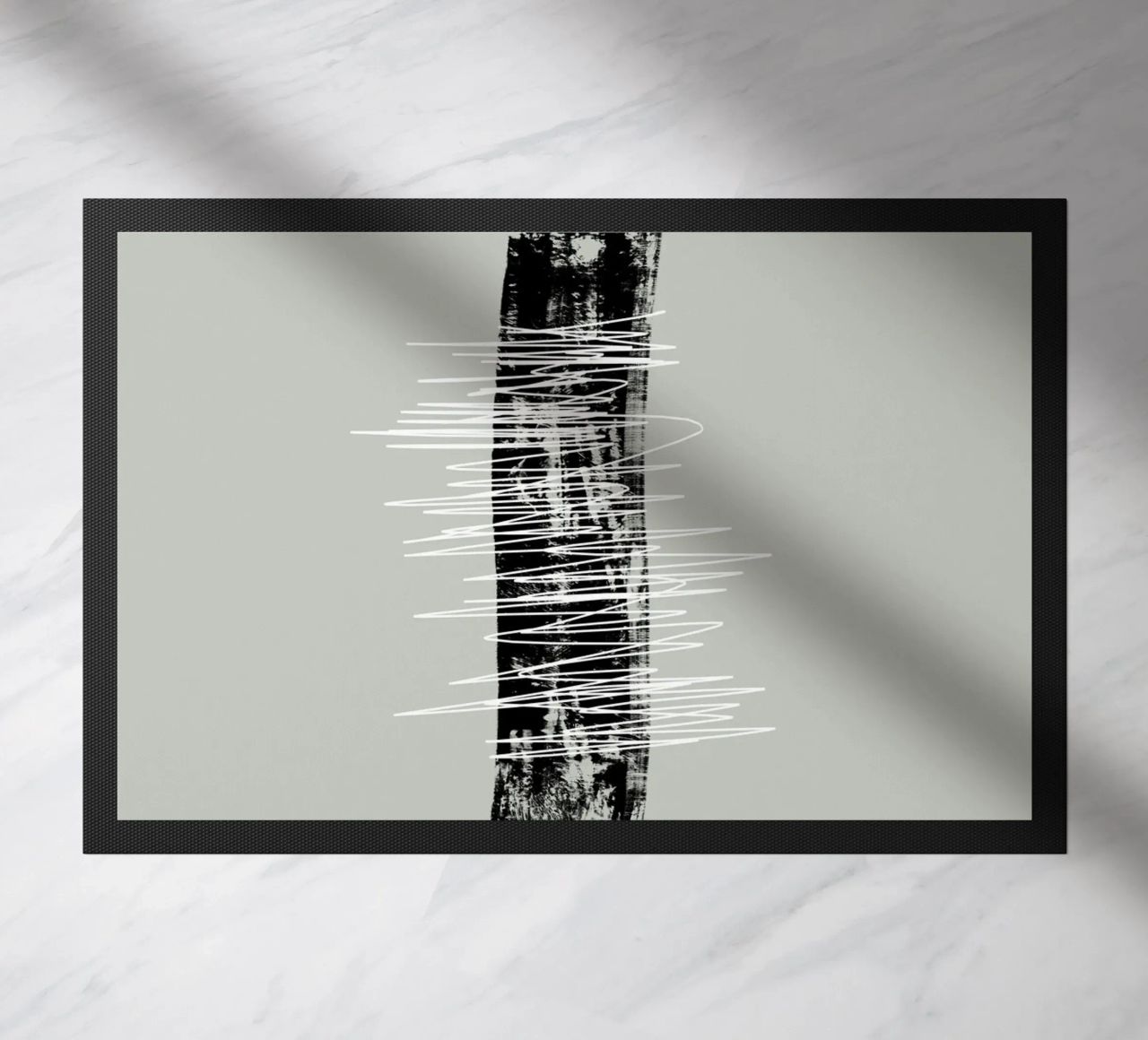 Modern abstract of lines and brush strokes in green zerbino da Imaginative