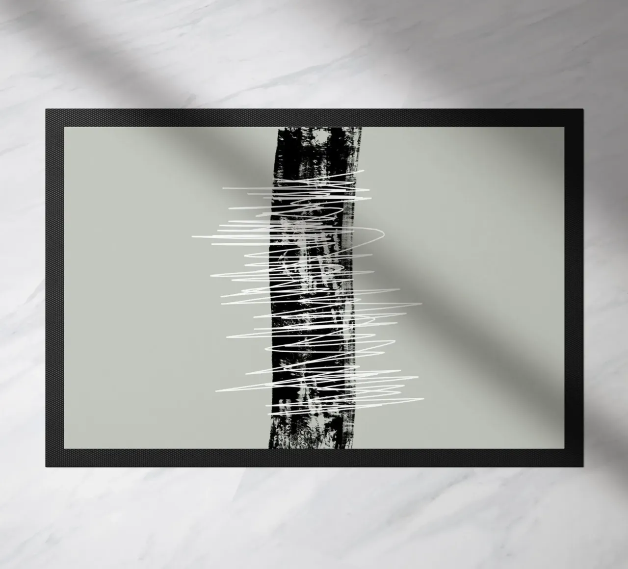 Modern abstract of lines and brush strokes in green zerbino da Imaginative