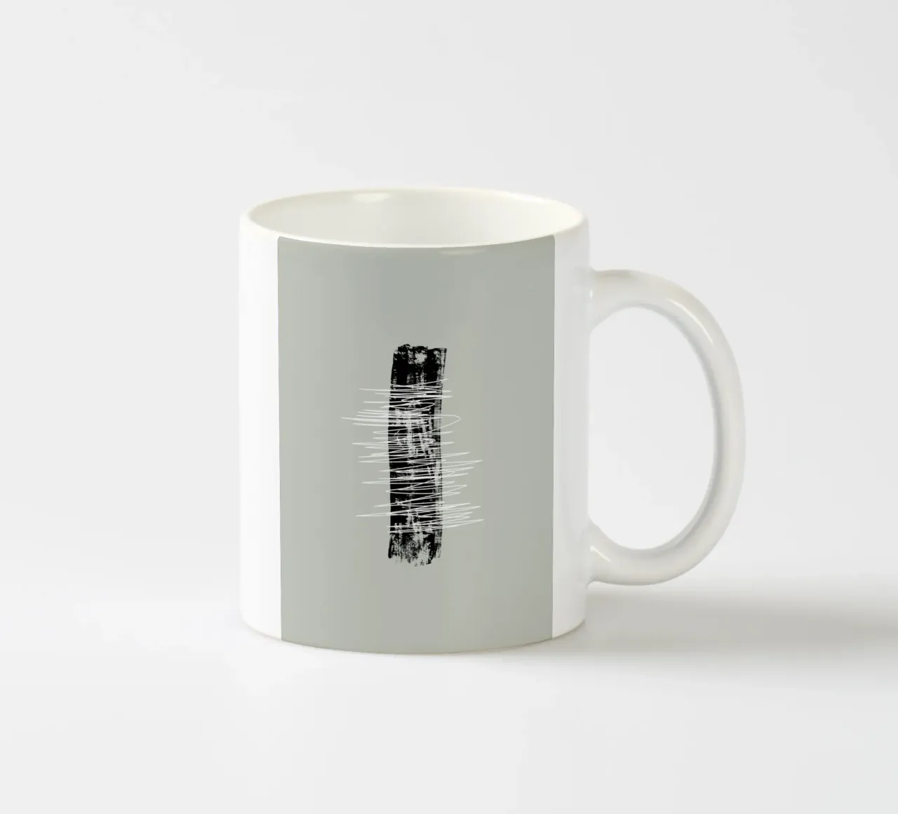 Modern abstract of lines and brush strokes in green taza de cerámica de Imaginative