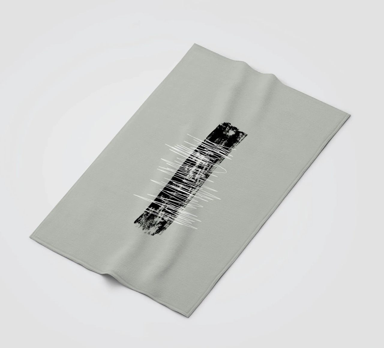 Modern abstract of lines and brush strokes in green coperta in pile da Imaginative