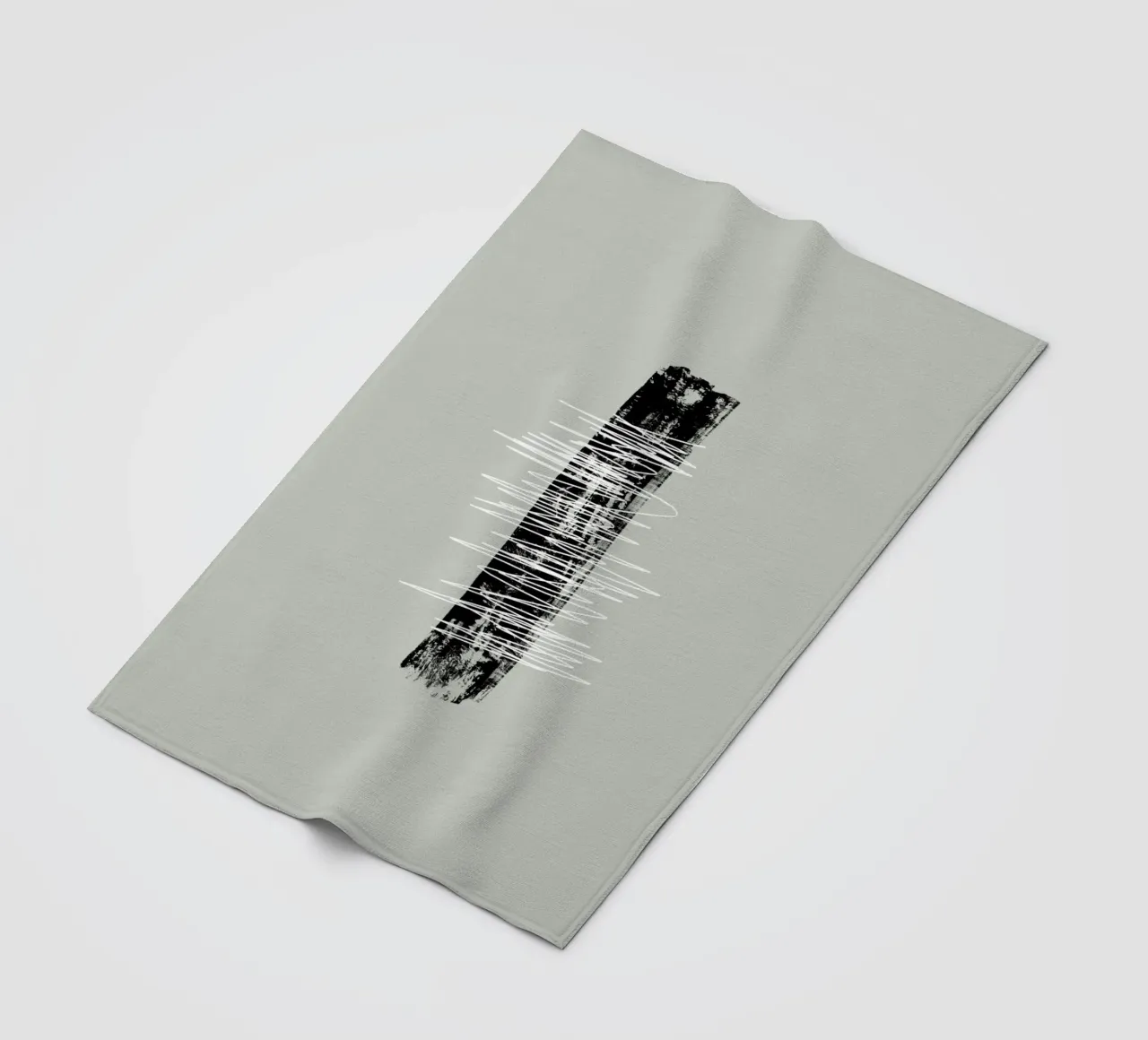 Modern abstract of lines and brush strokes in green coperta in pile da Imaginative