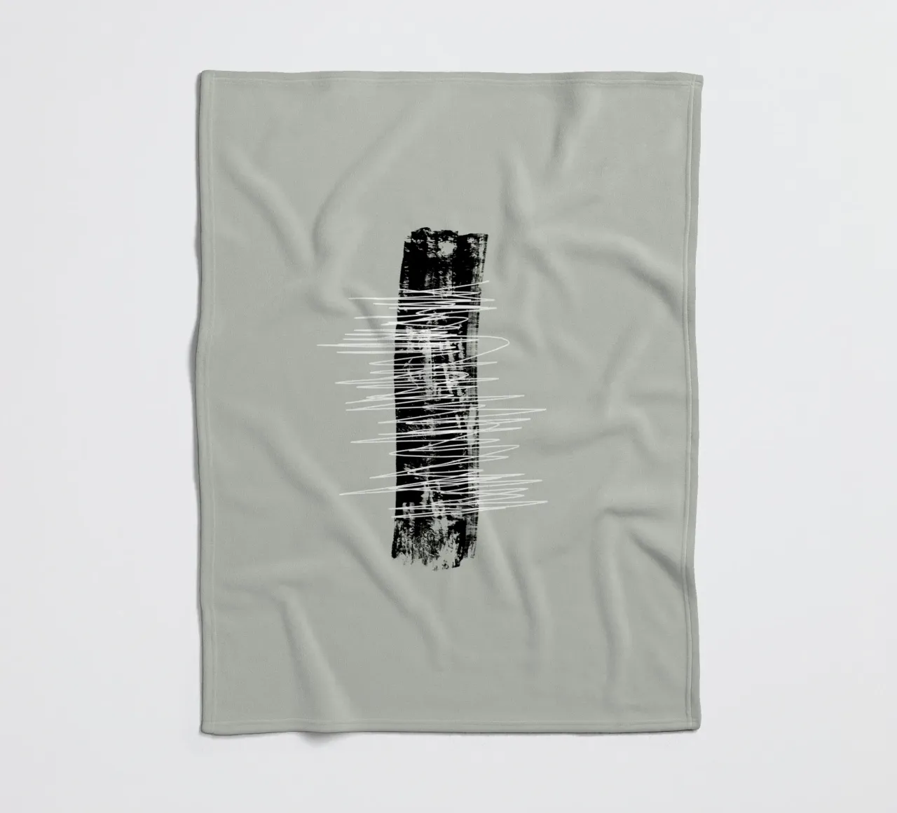 Modern abstract of lines and brush strokes in green coperta in pile da Imaginative