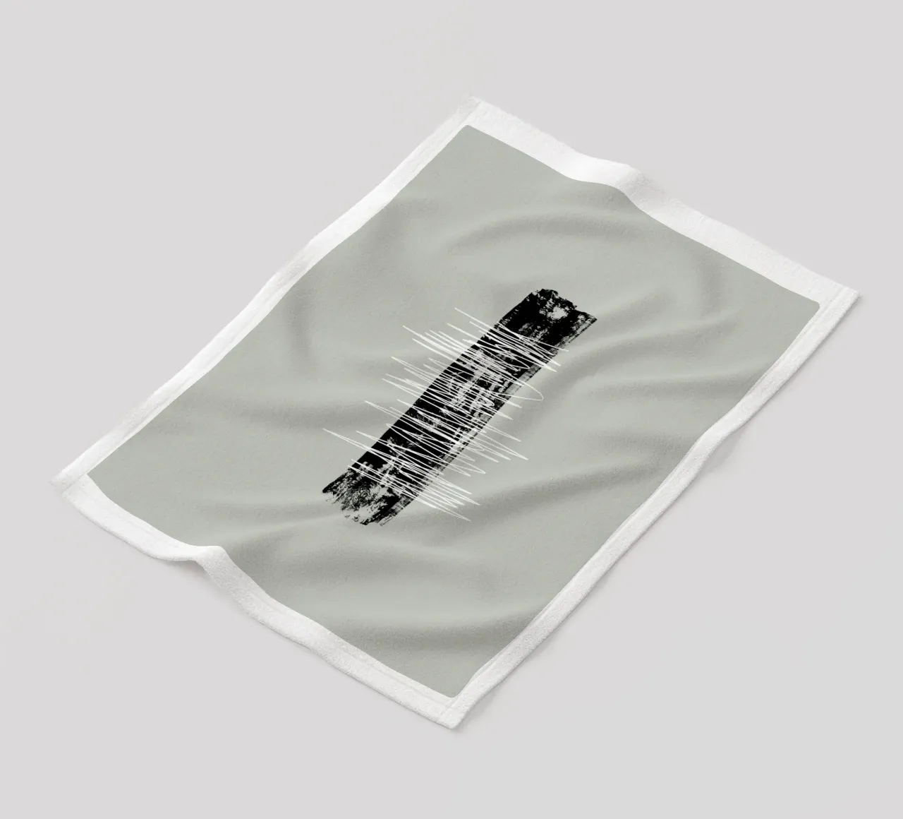 Modern abstract of lines and brush strokes in green coperta in pile da Imaginative