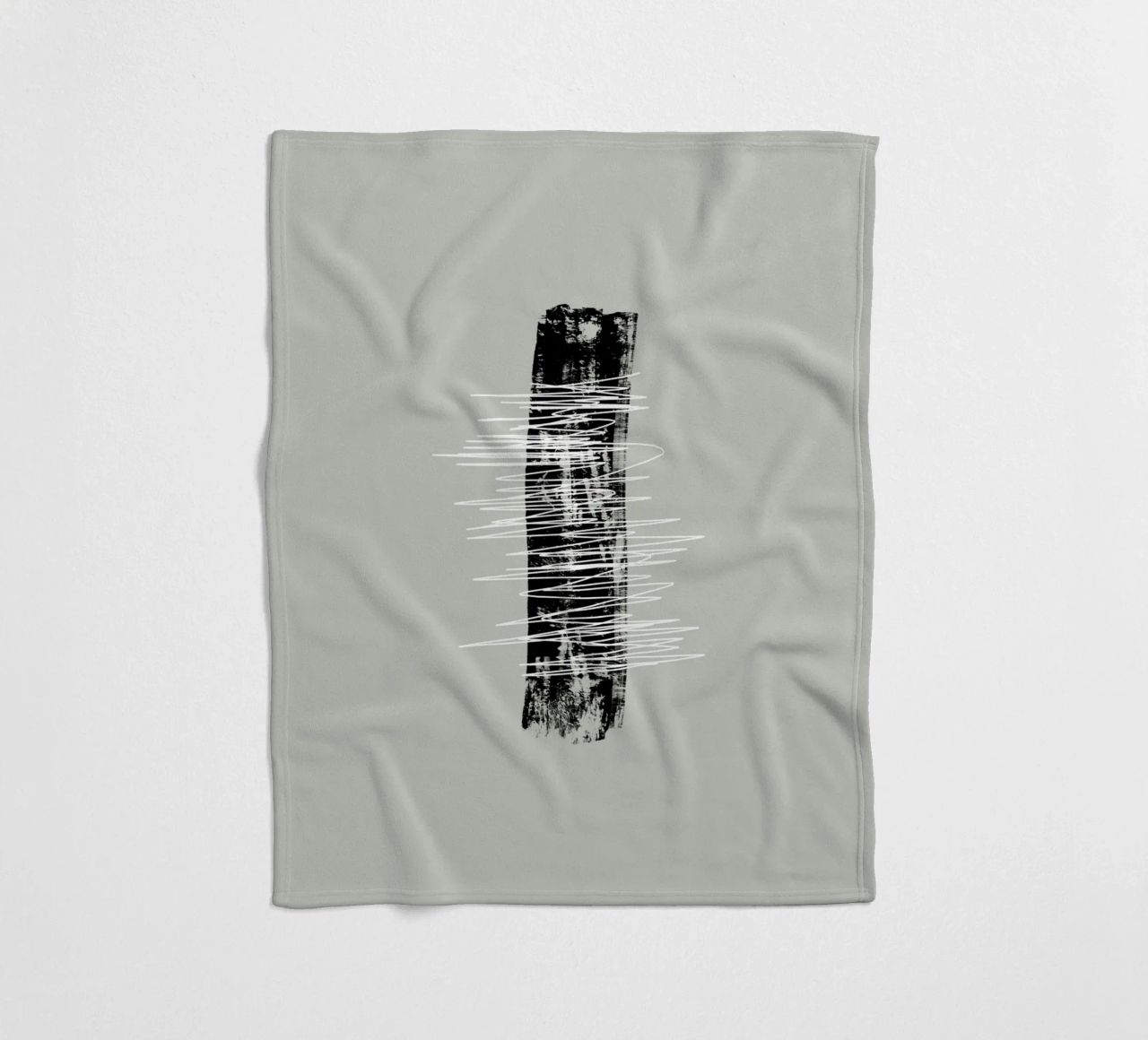 Modern abstract of lines and brush strokes in green coperta in pile da Imaginative