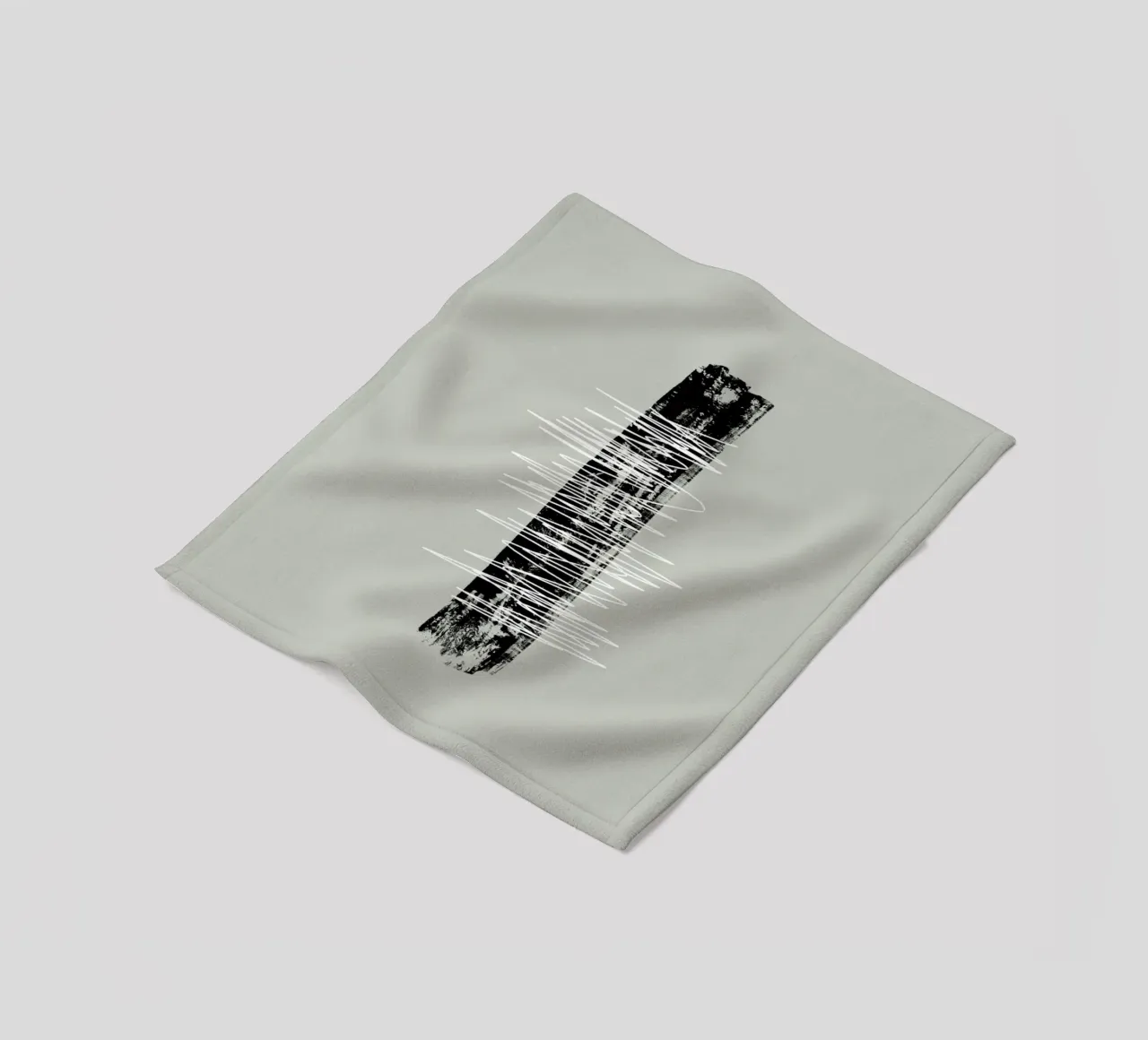 Modern abstract of lines and brush strokes in green coperta in pile da Imaginative