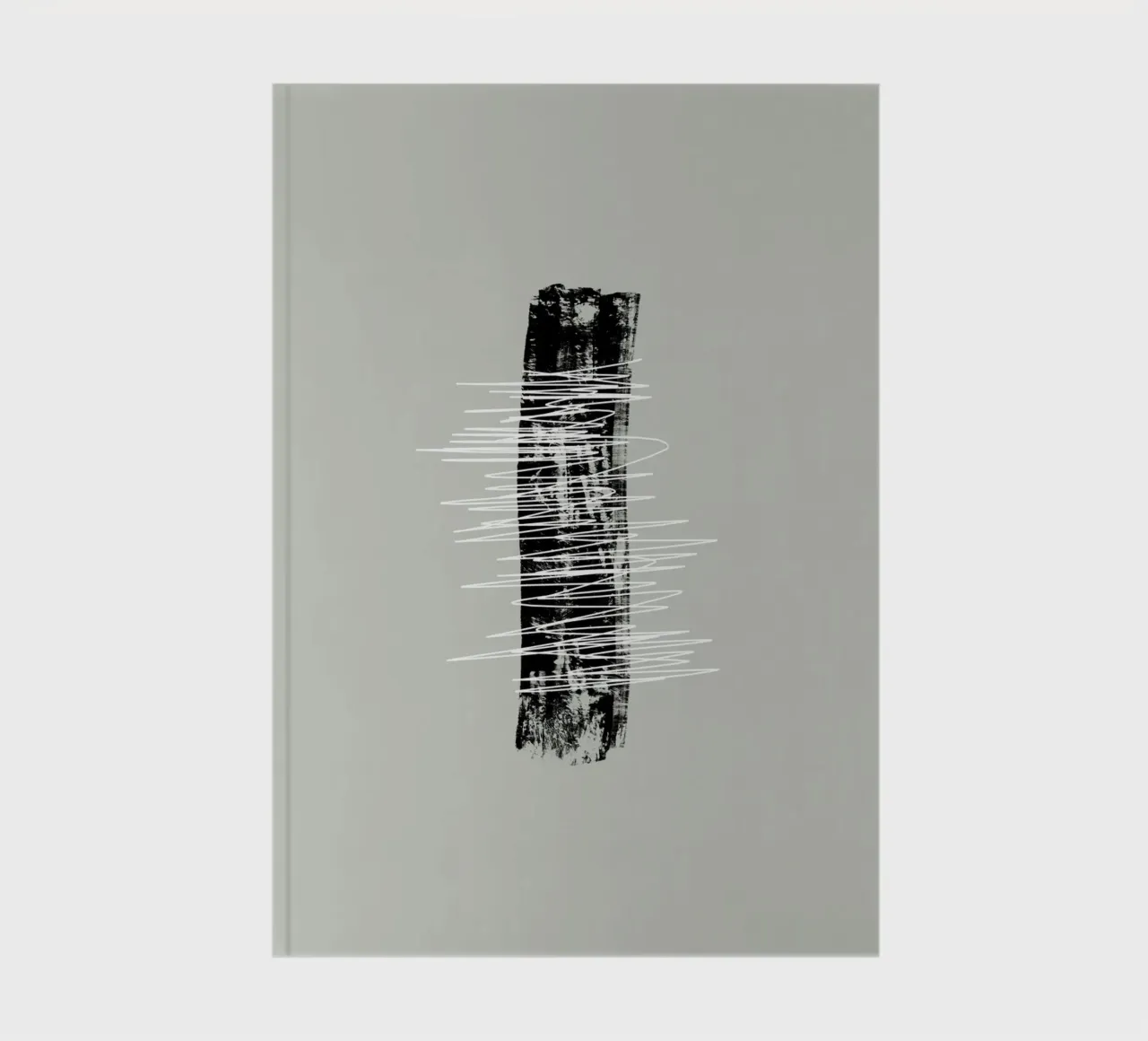 Modern abstract of lines and brush strokes in green notebook by Imaginative