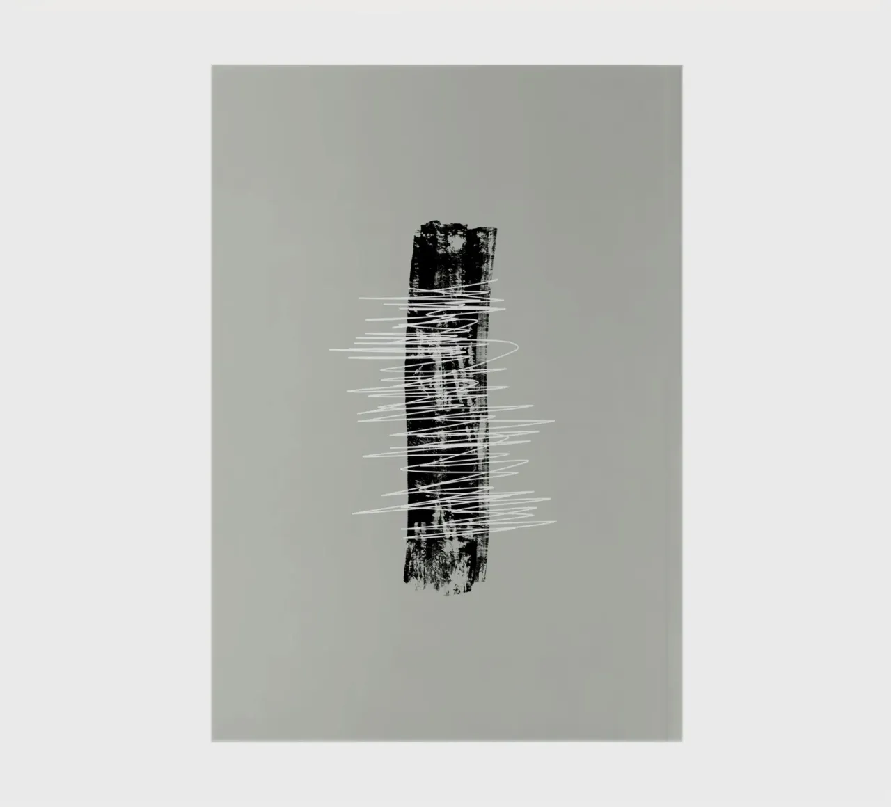 Modern abstract of lines and brush strokes in green notebook by Imaginative