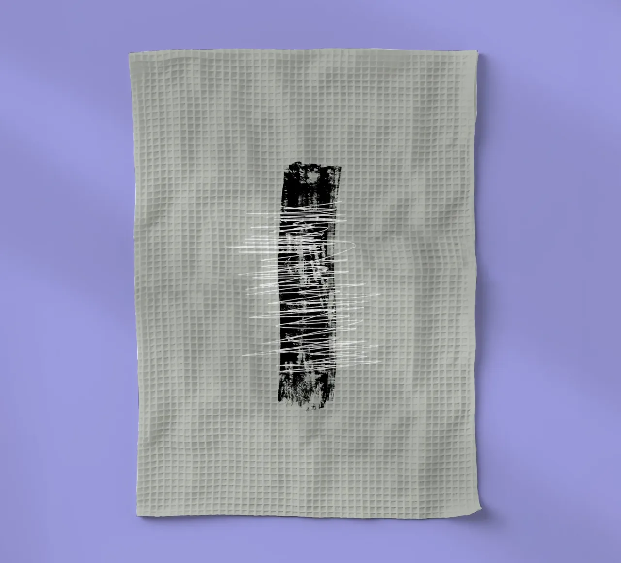 Modern abstract of lines and brush strokes in green canovaccio da cucina da Imaginative