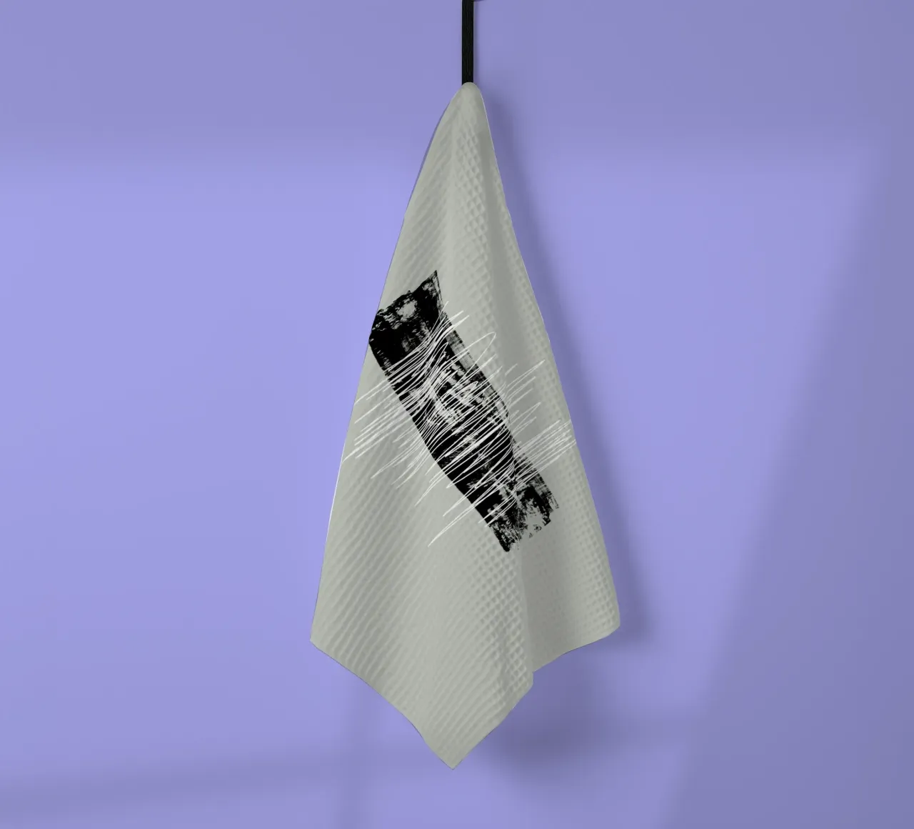 Modern abstract of lines and brush strokes in green canovaccio da cucina da Imaginative