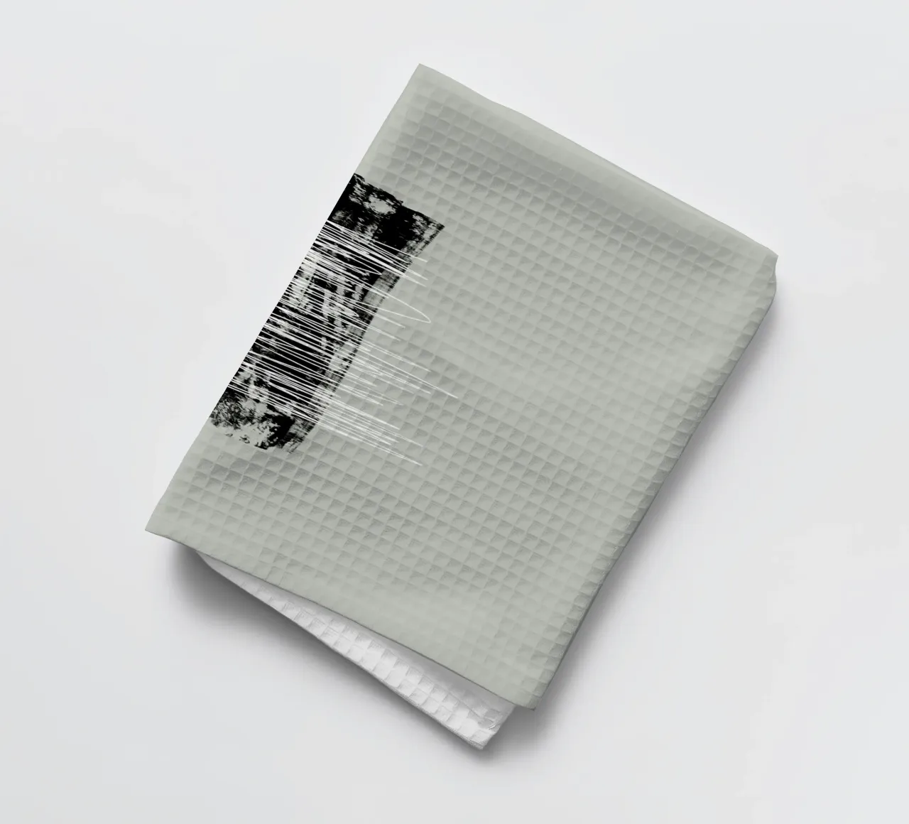 Modern abstract of lines and brush strokes in green canovaccio da cucina da Imaginative