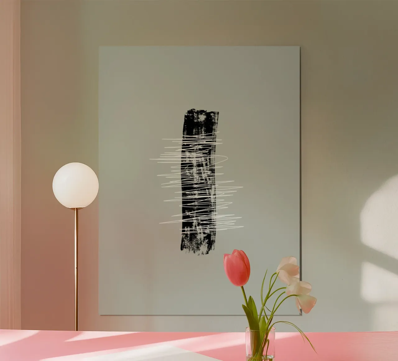 Modern abstract of lines and brush strokes in green hahnemühle de Imaginative