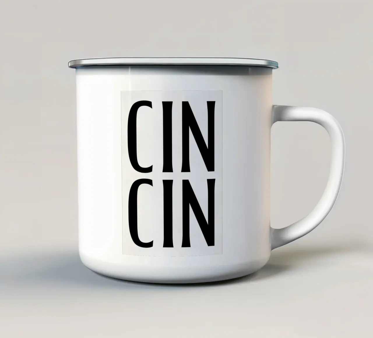 Cin Cin, Parole di festa tazza in smalto da Carinaprint