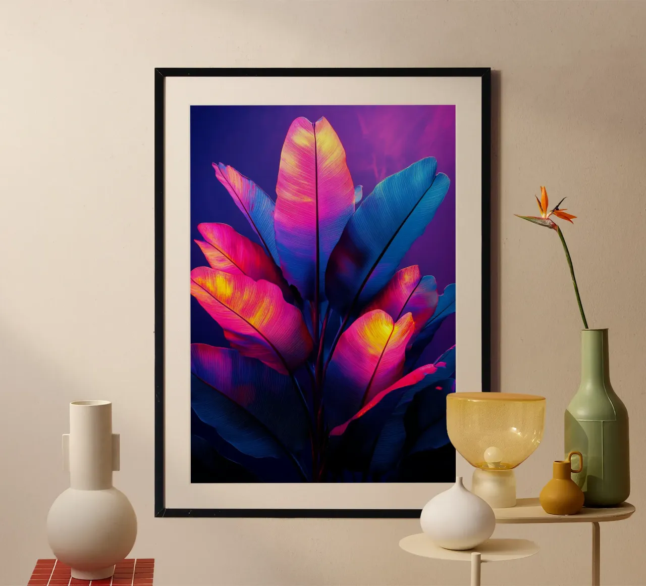 Vibrazioni tropicali poster con telaio in alluminio da Justyna Jaszke JBJart