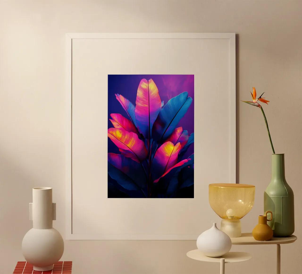 Vibrazioni tropicali poster con telaio in alluminio da Justyna Jaszke JBJart