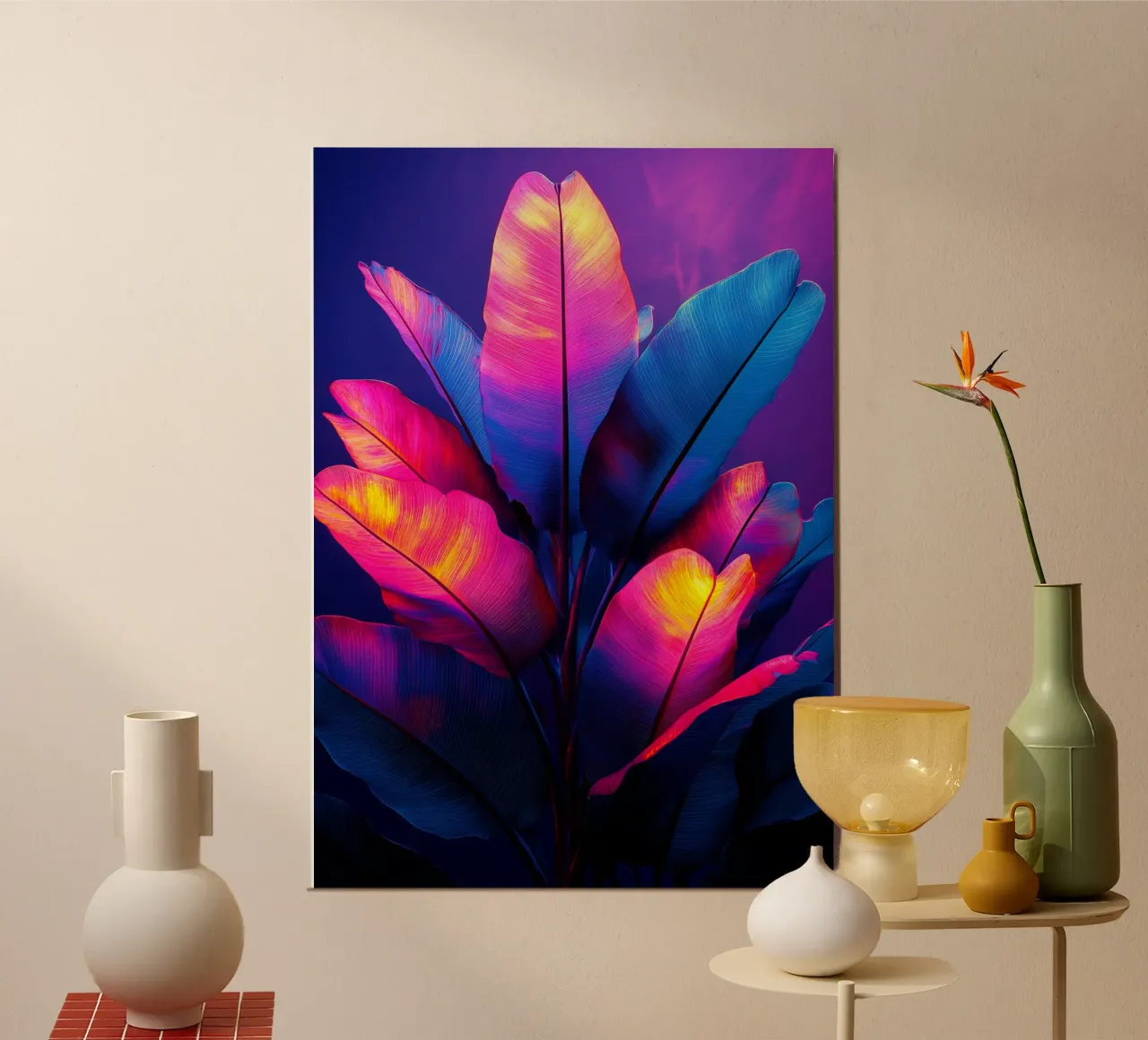 Vibrazioni tropicali poster con telaio in alluminio da Justyna Jaszke JBJart