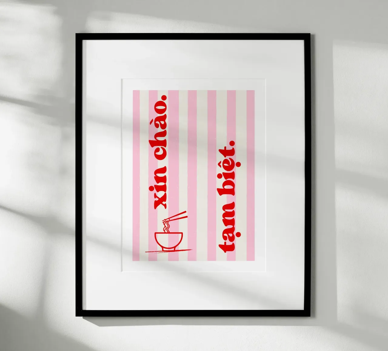 Ciao e arrivederci, Vietnam poster con telaio in legno da Roamance Studio