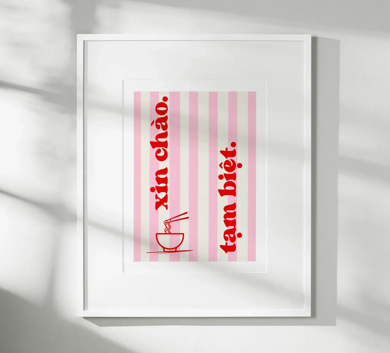 Ciao e arrivederci, Vietnam poster con telaio in legno da Roamance Studio