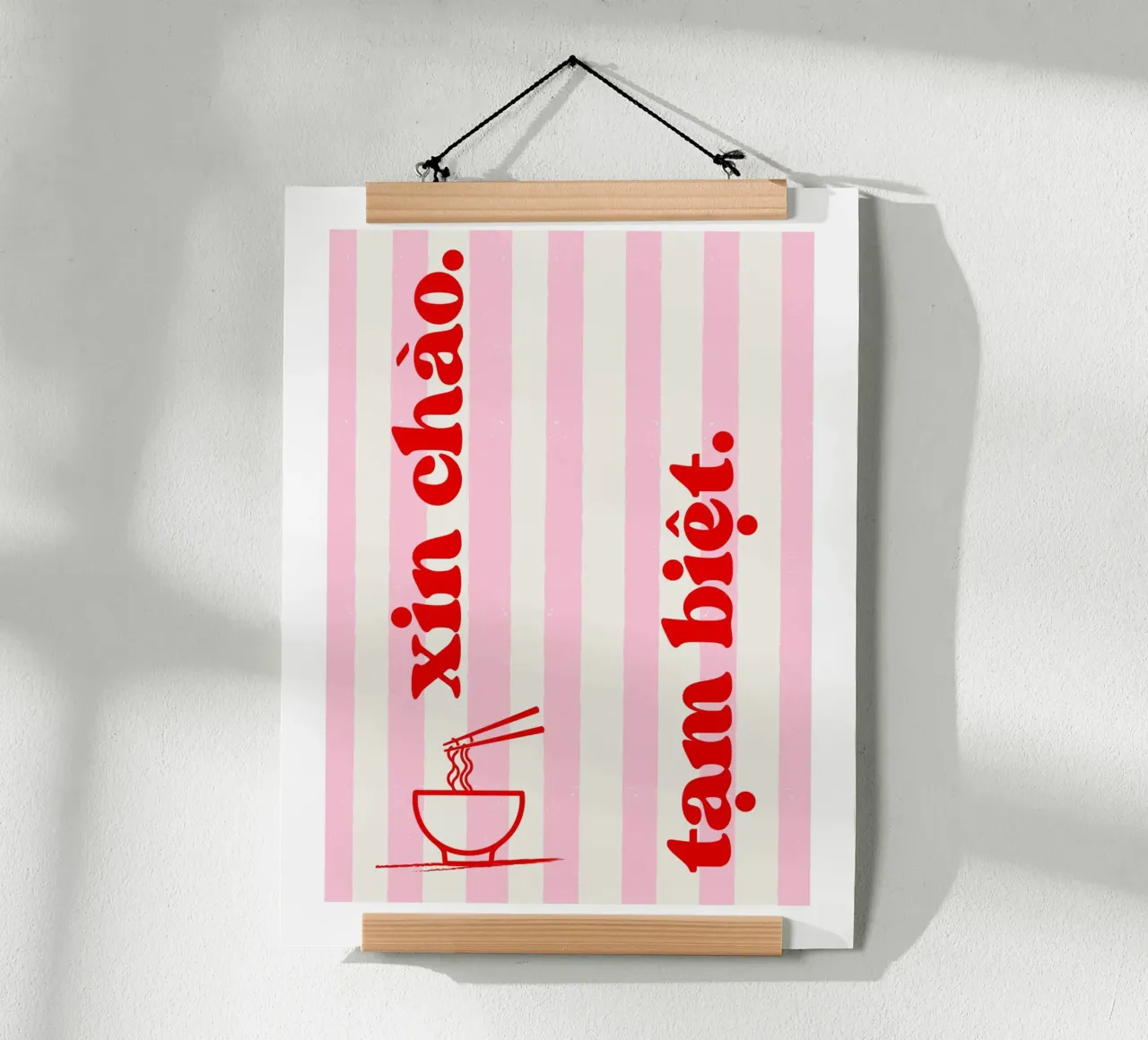 Ciao e arrivederci, Vietnam poster con telaio in legno da Roamance Studio