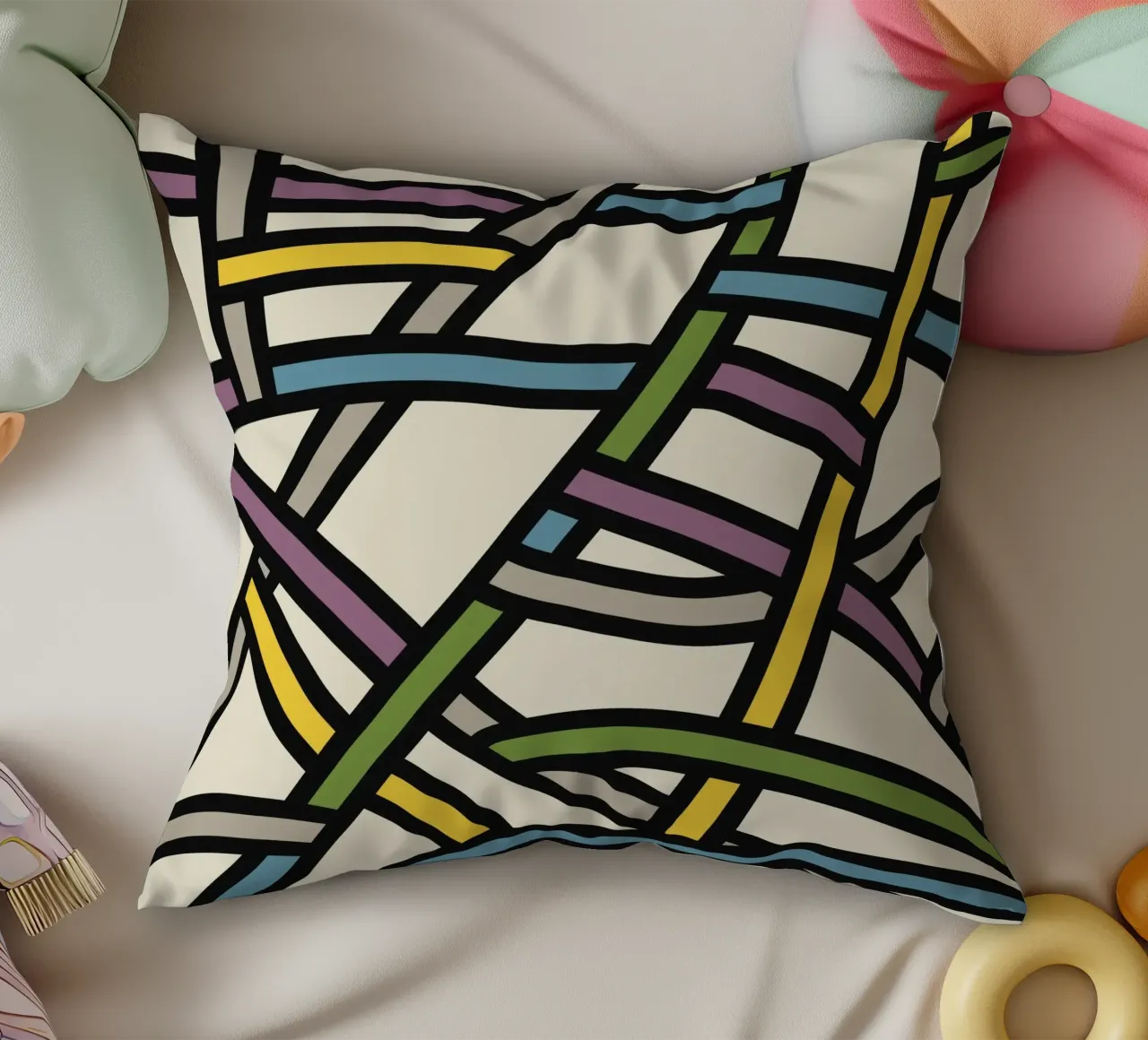 Modello a nastro pieno di colore cuscino da Little Dean