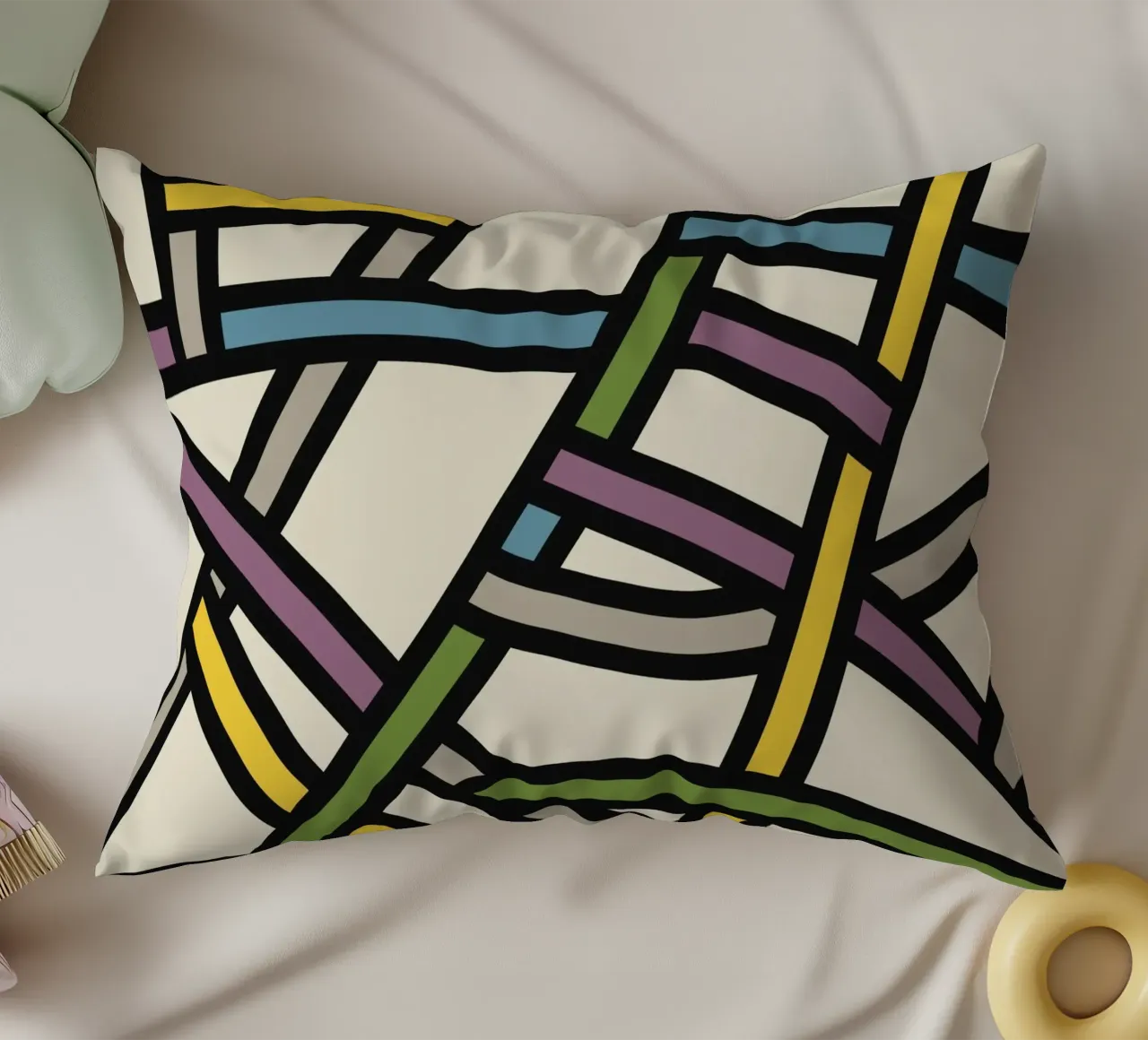 Modello a nastro pieno di colore cuscino da Little Dean