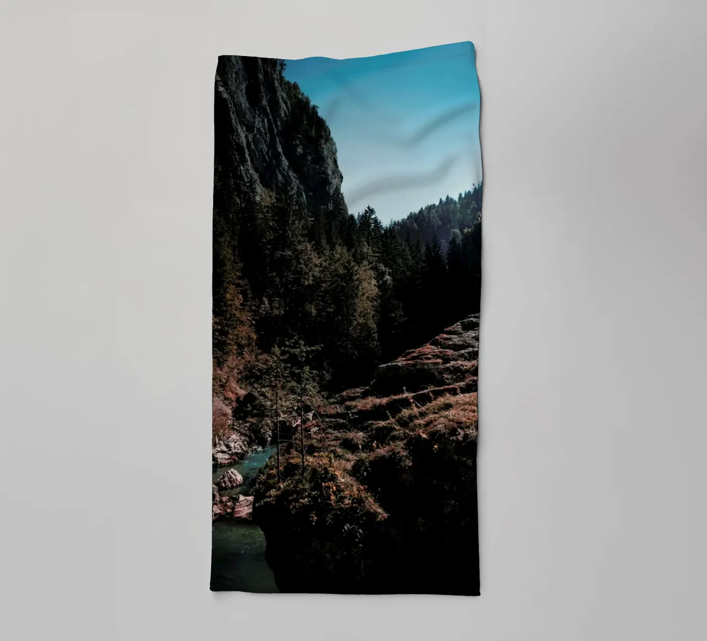 Mountain River towel by Sebastian Hilgetag